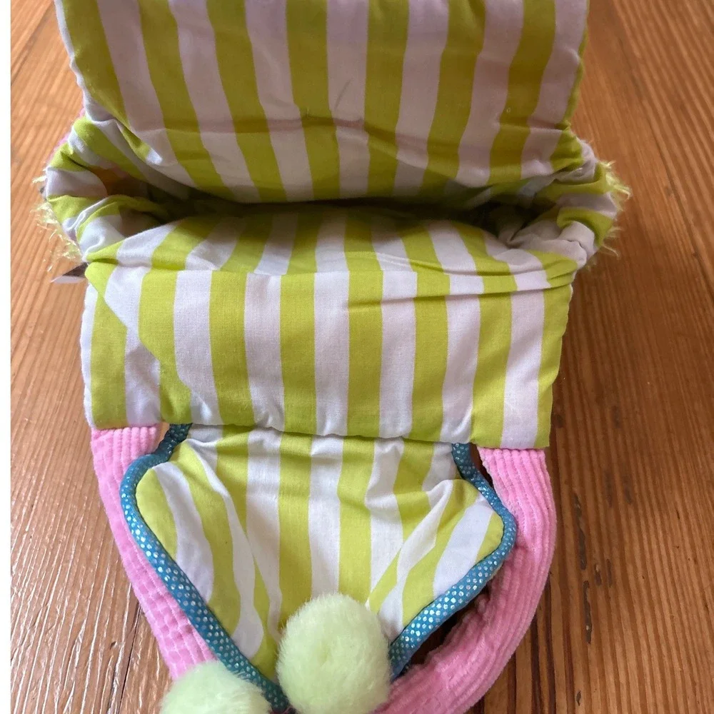 Webkinz Pet Carrier Bag Kids Pink Green Corduroy Faux Fur Vintage Y2K SIZE Small